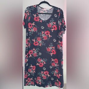 JollieLovin Plus Size Summer T-Shirt Dress for Curvy Women - Size 1X - Pre-Loved